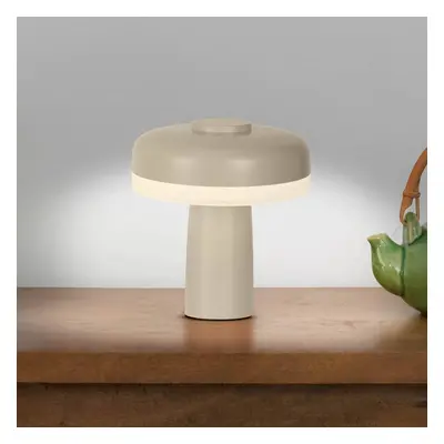 Näve LED dobíjecí stolní lampa Pilu, béžová Výška 16,5 cm kov Touchdim