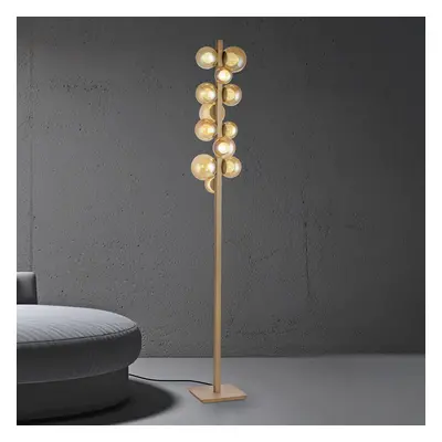 PURE PURE LED stojací lampa pop-up bronzový hliník/sklo stmívač 12 světelných