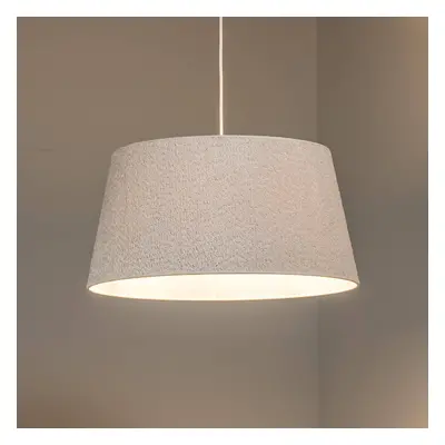 Euluna Závěsná lampa Euluna Boucle, textilní ecru, Ø 50 cm, jednoplamenná