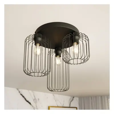 EMIBIG LIGHTING Stropní svítidlo Barn, 3 světla, Ø 30 cm, černá, kov, E27