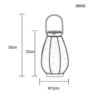 Globo LED solární světlo 36649, černá, oranžová, kov, plast