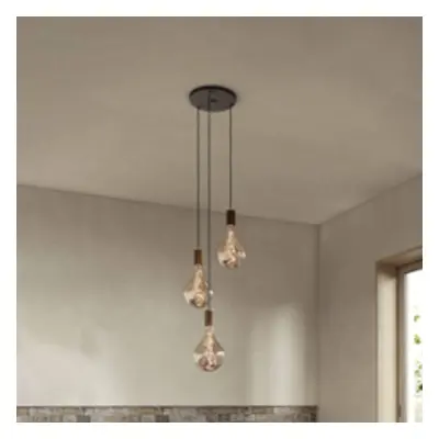 Tala Závěsné svítidlo Tala Triple Pendant round E27 clear black/walnut