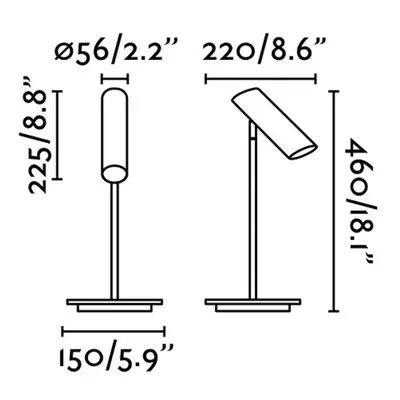 FARO BARCELONA Stolní lampa Link, matná černá, ocel, výška 46 cm