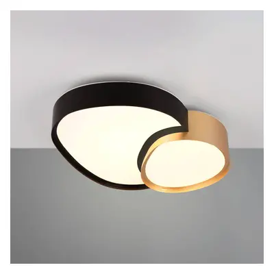 Trio Lighting Stropní svítidlo LED Rise, černo-zlaté, 43 x 36 cm, CCT, stmívatelné