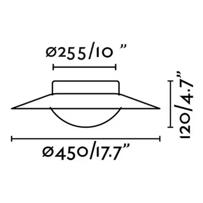 FARO BARCELONA Nástěnné svítidlo LED Side 450, černá/zlatá, ocel/sklo, Ø 45 cm