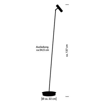 HELL Stojací lampa Tom Pro LED, černá, 1 světlo, CCT, stmívač