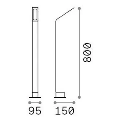 Ideallux Ideal Lux LED světlo na cestu Agos hnědé 3 000 K Výška 80 cm hliník