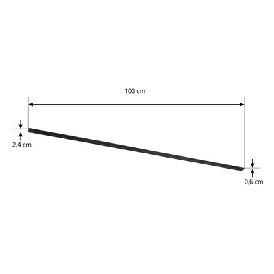 Lindby Vodicí lišta Lindby Lumaro, černá, hliník, délka 103 cm