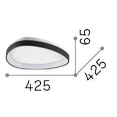 Ideallux Ideal Lux Gemini LED stropní svítidlo, černé, 42,5 cm, zapnuto/vypnuto