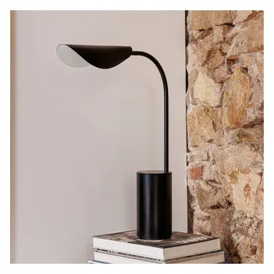 FARO BARCELONA Stolní lampa Liggera, černá, ocel, výška 27,9 cm