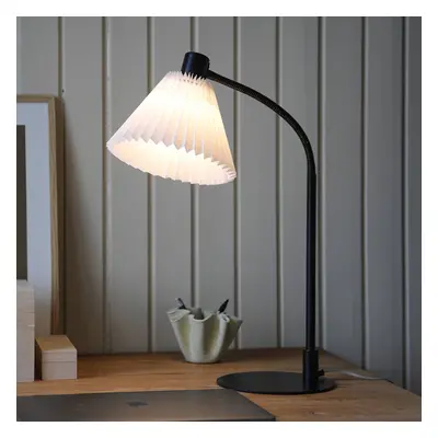 Markslöjd Stolní lampa Mira, černá/bílá, železo/látka, výška 59 cm