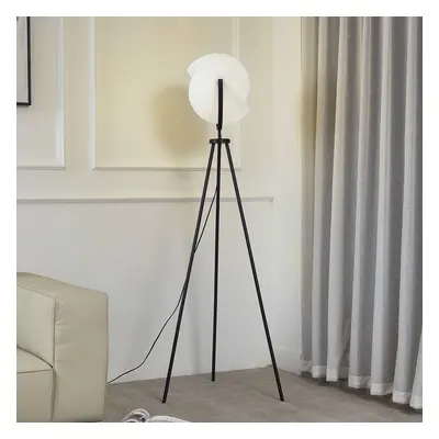 Lucande Stativová stojací lampa Lucande Helva, 150 cm, bílá/černá