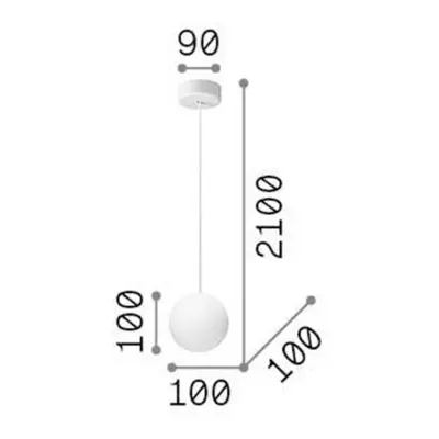 Ideallux Závěsné svítidlo Ideal Lux Mapa, Ø 10 cm, opálové sklo, globus