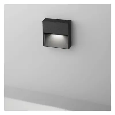 Egger Licht Venkovní nástěnná lampa Egger LED Vigo Q černá 11x11 cm hliník 3 000 K