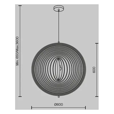 Maytoni Závěsné svítidlo Maytoni Roots, kulový tvar, Ø 60 cm, dřevo/černá barva