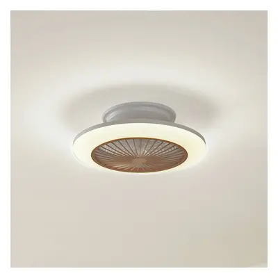 Lindby Stropní ventilátor Lindby LED Mamuti, barva dřeva, tichý, 55 cm