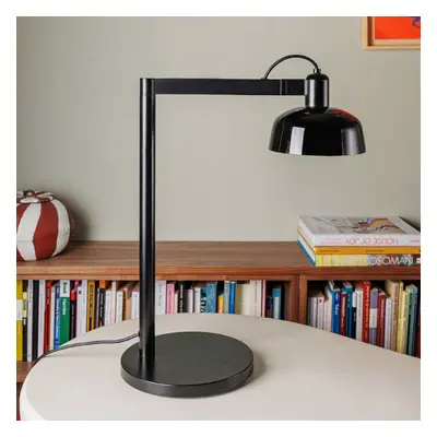 FARO BARCELONA Stolní lampa Tatawin, černá, ocel/sklo, výška 57,5 cm