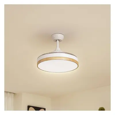 Lindby Stropní ventilátor Lindby LED Oras, bílý, DC, tichý, Ø 107 cm