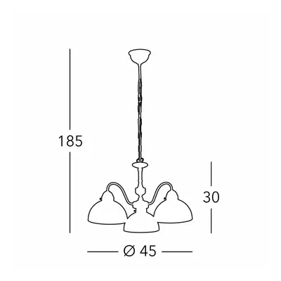 austrolux Závěsná lampa KOLARZ Nonna, Ø 45 cm, jelení zelená, 3 světla.