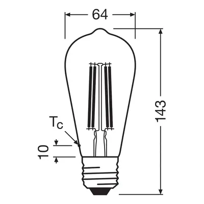 OSRAM OSRAM LED žárovka Edison E27 3,8W Filament 2 700K