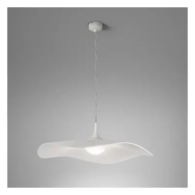 Bover Bover LED závěsná lampa Mediterránia, bílá, Ø 52 cm, tkanina