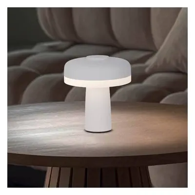 Näve LED dobíjecí stolní lampa Pilu, bílá, výška 16,5 cm kovová touchdim