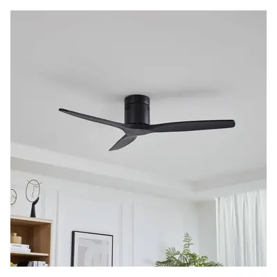 Lucande Stropní ventilátor Lucande Vindur, černý, DC, tichý, 132 cm