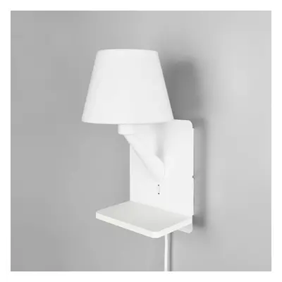 Trio Lighting Nástěnné svítidlo Comfort, matná bílá, kov, zástrčka, E14