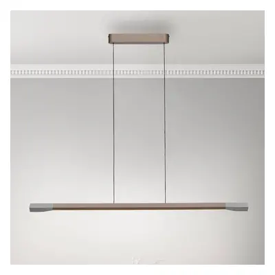 Paul Neuhaus Paul Neuhaus LED závěsné svítidlo Hoop, hnědé, 128 cm, stmívatelné