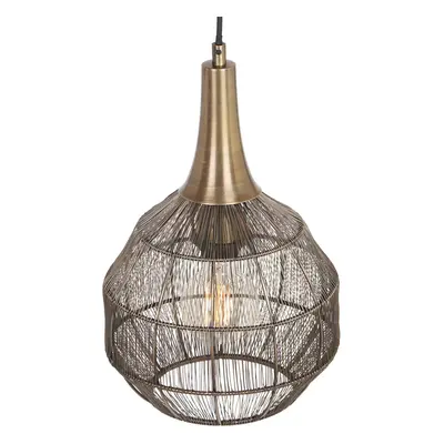 Trio Lighting Závěsné svítidlo Soraya, Ø 26 cm, kov, starožitná mosaz, kulovitý tvar