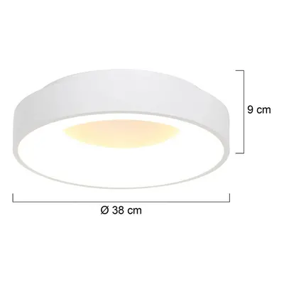 Steinhauer Stropní svítidlo Ringlede LED, 2 700 K, Ø 38 cm, bílé, kovové