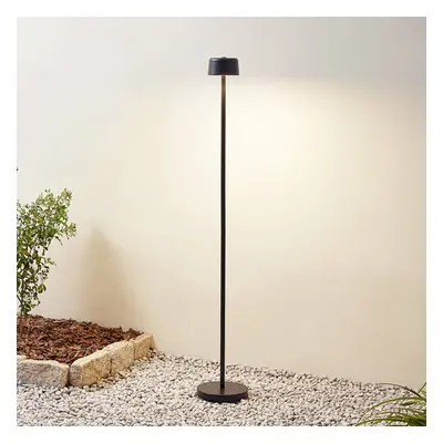 Lindby Lindby LED nabíjecí stojací lampa Isason, černá, hliník, Ø 11 cm