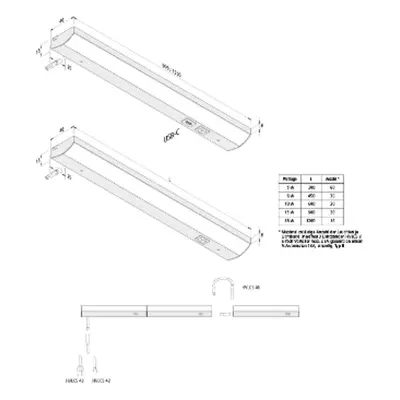 Hera ModuLite F LED světlo pod skříňku, černé, 45 cm, 3 000 K, hliník