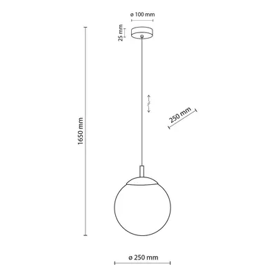 TK Lighting Závěsné svítidlo Esme, opálové sklo, jedno světlo, Ø 25 cm