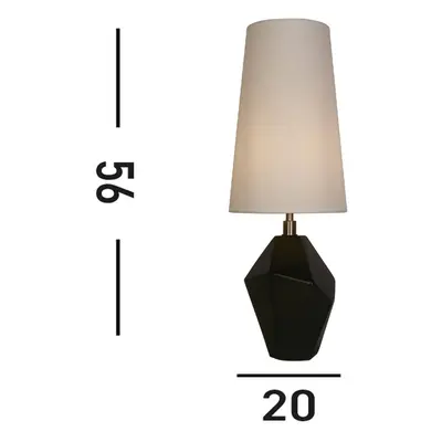 Searchlight Stolní lampa Apex bílá/černá Výška 55,5 cm textil/resin