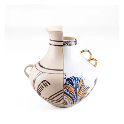 SELETTI SELETTI Váza Hybrid Nazca, bílá / barevná, Ø 22,5 cm, porcelán