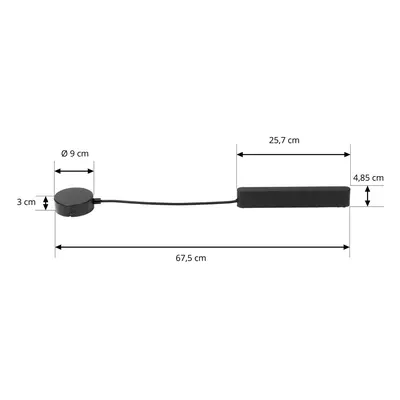 Lindby Lindby LED driver Lumaro, černý, délka 67,5 cm, 100W