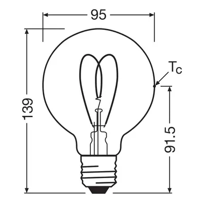 OSRAM OSRAM LED Vintage G95 E27 8W 922 Heart Filament zlatá tlumená