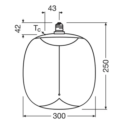 OSRAM OSRAM LED Vintage Big Oval E27 12W 818 žárovka jantarová tlumená