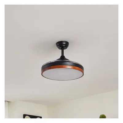 Lindby Stropní ventilátor Lindy LED Oras, černý, DC, tichý, 107 cm