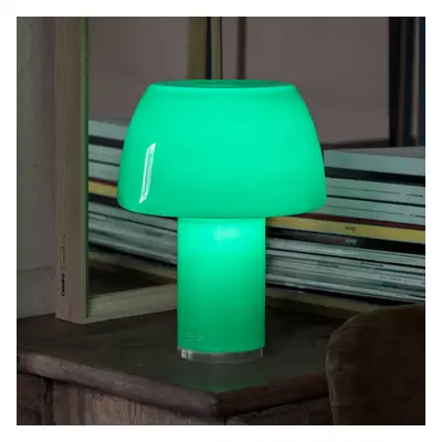 NEMO Nemo LED dobíjecí stolní lampa Lorosae, zelená, sklo, IP54, USB