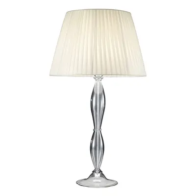 KOLARZ Stolní lampa KOLARZ Pisani, chrom/bílá, výška 72 cm, sklo/tkanina