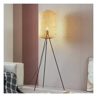 Lucande Stojací lampa Lucande Jorick, bambus, trojnožka, výška 186 cm