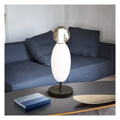 Ideallux Ideal Lux LED stolní lampa Lumiere, sklo opál/šedá, výška 50 cm