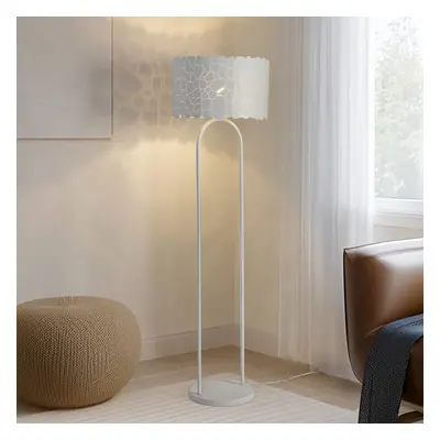 Lindby Stojací lampa Lindby Aralena, bílá, kov, výška 143,5 cm