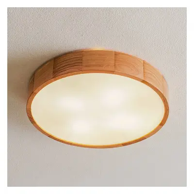 TEMAR LIGHTING Stropní svítidlo Cleo DR475, IP54, Ø 47,5 cm, dubové dřevo, E27