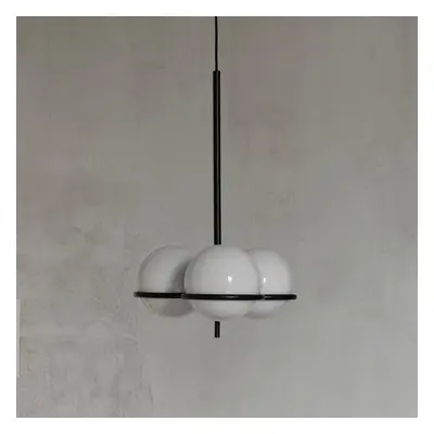 ferm LIVING ferm LIVING Lustr Era, černá barva, sklo, železo, Ø 48 cm