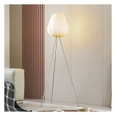 Lindby Stojací lampa Lindby Helin, béžová, textil, trojnožka, 144 cm, E27