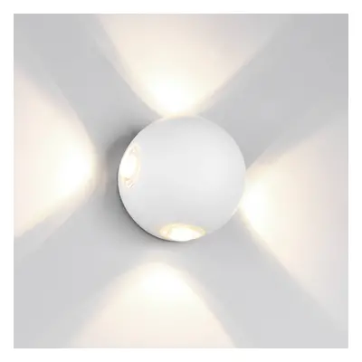 Trio Lighting Venkovní nástěnné svítidlo LED Avisio, matně bílé, 4 světla, půlkruhové