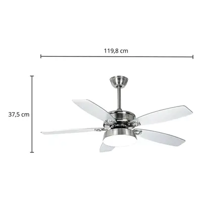 Lucande Stropní ventilátor Lucande LED Kuvio, nikl, CCT